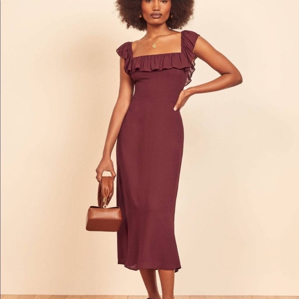 Reformation Colette Dress Size 8 Plum